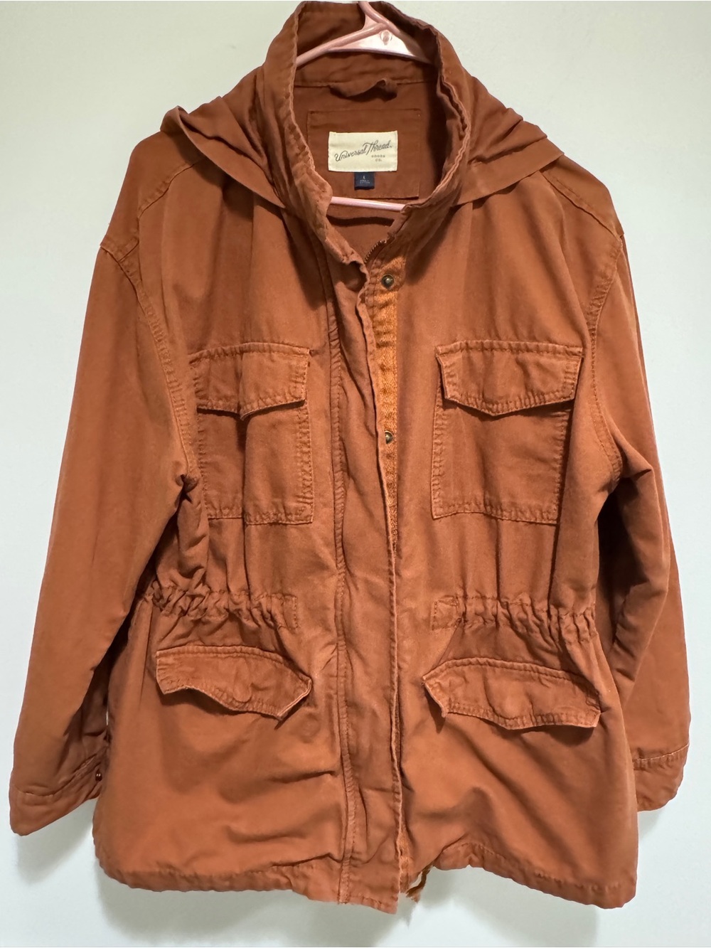 Universal Thread Rust Orange Hooded Utility Jacket